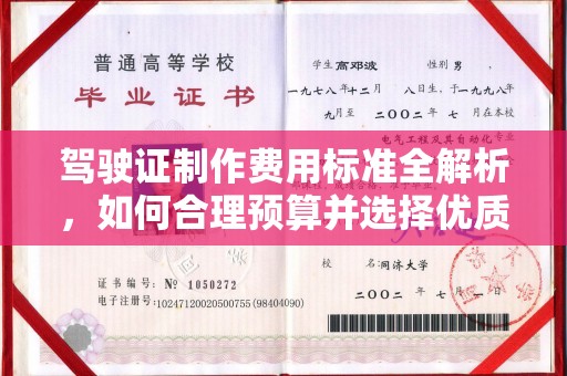 洛宁驾驶证制作费用标准全解析，如何合理预算并选择优质服务？